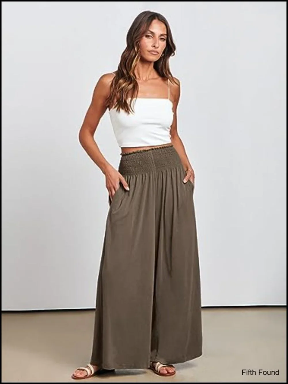 Wide Leg Palazzo Pants with Pockets High Waisted Lounge Pant Boho Summer